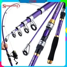 Sougayilang Vara De Pesca Telescópica Portátil , 4 Cores , 1.8m-3.0m , Equipamento Ao Ar Livre , De Carpa , Fibra De Car