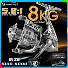 Sougayilang Carretel De Pesca Giratório Modelo 1000-4000 Relação De Engrenagem 5.2 : 1 Arrasto Máximo 8kg Carretéis De C