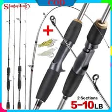 Vara De Pesca Sougayilang 1.8M 2 Seções 5-10LB Giratória/Fundição Para