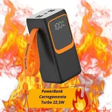 Novo Power Bank Turbo Carregador Portátil 50.000 mAh 30.000 22.5w 20.000 Super Rápido Tipo-C KVCY