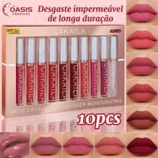 CAKAILA 10-Color Brilho Labial Fosco à Prova D'Água com Hidratação Natural e Saudável