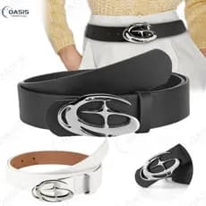 Cinto Feminino Masculino - Design Fivela G Moderno - Ideal para Trabalho e Dia a Dia