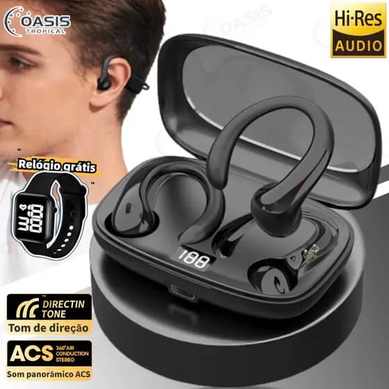 OWS-15 Fones De Ouvido Sem Fio Bluetooth Fone Com Microfones Alta Fidelidade Som Estéreo Toque Inteligente Esportes
