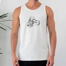 Camiseta Regata Masculina 100% Algodão Pitbull
 Halteres Estampa Treino Academia Fitness Lifestyle