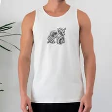 Camiseta Regata Masculina 100% Algodão Halteres Detalhados Treino Academia Fitness Crossfit Style
