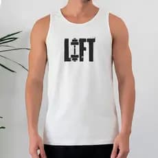 Camiseta Regata Masculina 100% Algodão Lift Halter Estampa Forte Treino Academia Fitness Streetwear