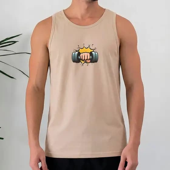 Camiseta Regata Masculina 100% Algodão Halter Explosão Treino Academia Crossfit Streetwear Casual