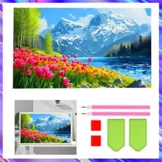 40 x 70 cm, Conjunto de 5D Tulipa Diamante Arte Pintura DIY Diamante quadrados, pintura diamante 5D DIY