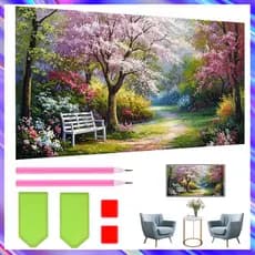 40 x 70 cm, Conjunto de 5D Trilho na floresta Diamante Arte Pintura DIY Diamante quadrados, pintura diamante 5D DIY
