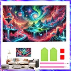 40 x 70 cm, Conjunto de 5D Ilha Vazia Diamante Arte Pintura DIY Diamante quadrados, pintura diamante 5D DIY