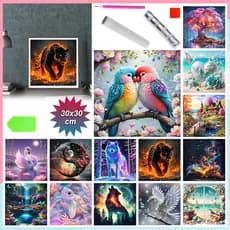 Kits de arte de diamante para adultos, pintura de diamante 5D, arte e artesanato com pedras preciosas 30 x 30 cm