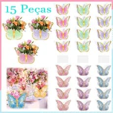 12 Peças de centros de mesa com borboletas, decorações para lembrancinhas de festas temáticas de casamento