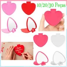 7 x 6.6 cm, Espelhos compactos para mulheres, mini espelho dobrável, espelho de maquiagem de bolso portátil, pequeno