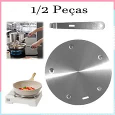 1/2 Peças Conversor Indução, Adaptador para Fogão de Indução, Adaptador Fogão Indução Difusor com Alça Removível