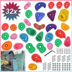 32 Pçs Suportes de escalada para crianças, pedras de escalada para parede de escalada DIY, equipamento de treinamento