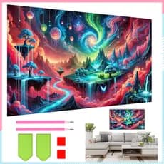 40 x 70 cm, Conjunto de pintura diamante 5D para adultas Ilha Vazia Pintura artística com diamante quadrados