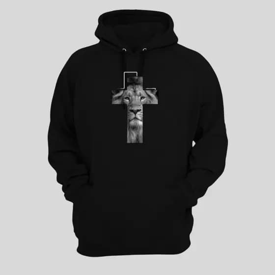 Blusa Moletom Infantil Frio Cruz Leão De Judá Cristã Evangélica Inverno Casaco Blusão