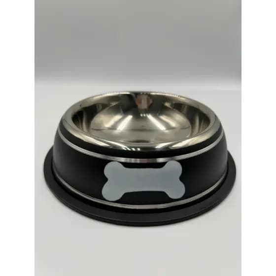 Comedouro/Bebedouro para Pet Cão ou Gato | Preto | 26cm | Capacidade: 1L