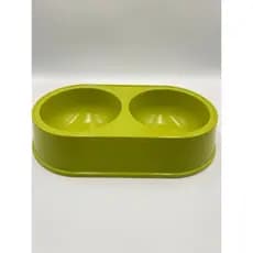 Comedouro/Bebedouro para Pet Cão ou Gato | Duplo | Verde | 26,5x15x5,5cm | M | Capacidade: 250 ml