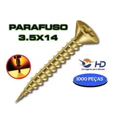 1000 Parafuso 3.5 X 14 Chipboard Chata Phillips para Madeira - HD