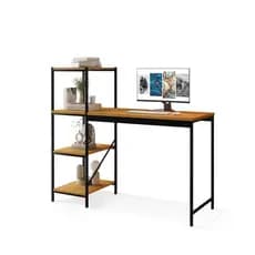 Escrivaninha Escritório Torre Mesa Industrial Nicho Premium Base Aço Preto Escritorio Moderno