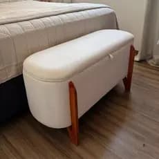 Recamier Para quarto com Bau Elegante Funcional para Organizar Roupas e Acessórios Enxoval Brinquedo
