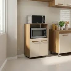 Multiuso Compacto Cozinha Microondas Forno 2 Portas Prateleira Armário Gabinete Paneleiro Moderno MDP