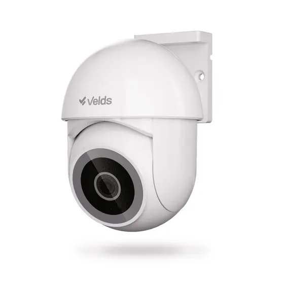 Câmera Inteligente Wi-Fi Externa 360° Velds, 2K com Visão Noturna e Detecção de Corpo Humano, Branco