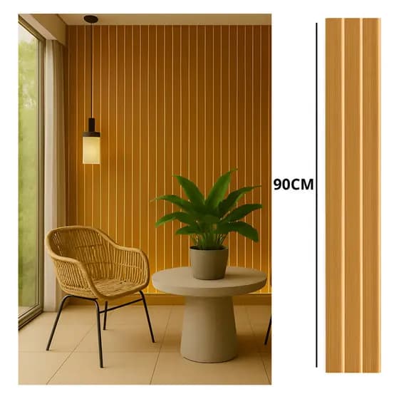 Painel Ripado Revestimento 90x11 Placas Grandes Decorativas Para Parede Ripada - Maior Rendimento