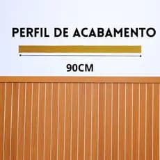 Perfil de Acabamento Painel Ripado MDF - Placas com 90cm x 3,3cm  Envio Imediato - Freijó - Castanho
