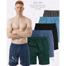 Short Pijama Samba Canção Masculino Confortável Malha Leve P ao GG Envio Rápido