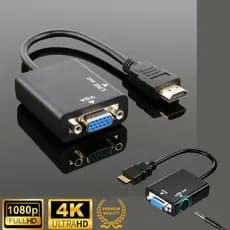 Cabo Conversor Adaptador Hdmi Para Vga Com Saída P2 Áudio