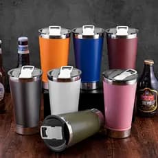 Copo Térmico Fashion 473ml – Design Elegante, Várias Cores e Tampa Antivazamento!
