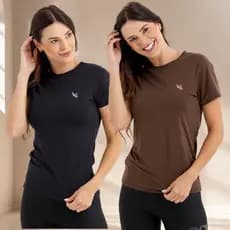 Kit 2 Camiseta Feminina Dry fit Academia Corrida Treino Blusas Camisas do P ao G2