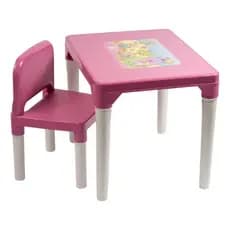 Mesa Infantil Styll Baby com 1 Cadeira Cor Rosa - Princesas - Cor Azul Dinossauros