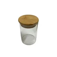 Pote Hermético Vidro Borossilicato Tampa Bambu 200ml Organização Cozinha
