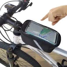 Suporte Celular Bicicleta com Bolsa Quadro A Prova D'agua e Saída Para Fone de Ouvido