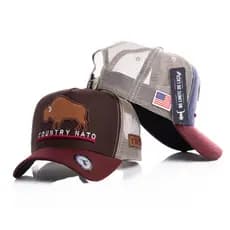 Boné Country Trucker Aba Curva Tela Ajustável Original No Limite do Laço Rodeio Cavalgada