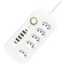 Régua Extensão 5 Tomadas Bivot 4 Usb + 2 Tipo C Filtro Linha Branco 127/220v Cabo 3 Metros