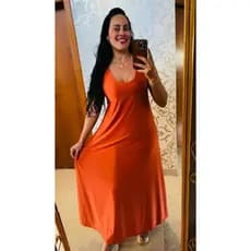 Vestido Feminino Longo Liso Colorido} Exclusivo Casual Elegante Midi Minimalista Vestido de Festa Básico Vestido Longo