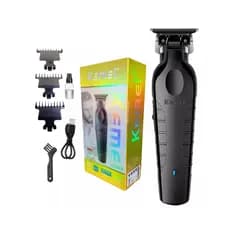 KEMEI Aparador de cabelo/barba profissional 2299 para barbeiro com lâmina T, recarregável sem fio