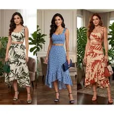 Vestido feminino Longo com fenda e abertura nas costa