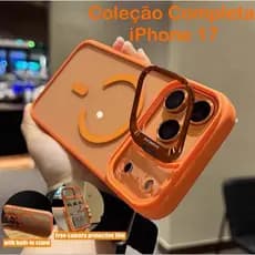 Capa Magnética Luxo Para iPhone 17 Pro Max 17 Air 16 E 15 14 13 12 Pro Max / Brinde Pelicula Camera