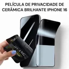 Película de Privacidade de Cerâmica Brilhante Para iPhone 15/ 15 Pro/15 Pro Max/ 16/ 16 Pro/ 16 Pro Max/ 16 Plus
