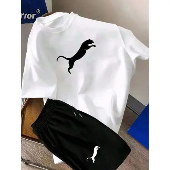 Conjunto 2 Peças Kit Camiseta Masculina & Short Tactel Casual Camisa Bermuda Confortavel Verão Lazer Academia Lançamento