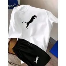 Conjunto 2 Peças Kit Camiseta Masculina & Short Tactel Casual Camisa Bermuda Confortavel Verão Lazer Academia Lançamento