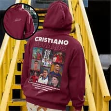 Blusa De Frio Cristiano Ronaldo Com Assinatura CR7 Máquina Futebol Robozão Moletom Canguru Algodão