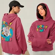 Moletom Looney Tunes Desenho Perna Longa Taz Piu Piu Blusa De Frio Casaco Com Capuz Algodão Premium