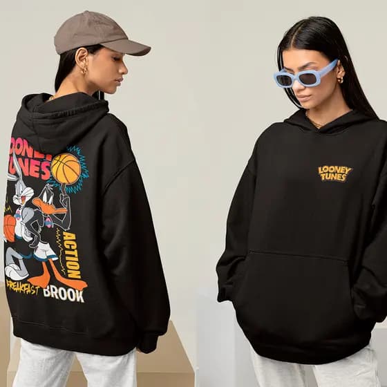 Moletom Looney Tunes Perna Longa E Patolino Blusa De Frio Duck Casaco Personagens Algodão