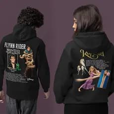 Moletom Casal Kit Namorados Flynn Rider E Rapunzel Filme Desenho Enrolados Blusa De Frio Agasalho